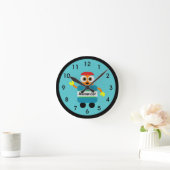 Bleu Robot coloré Acrylique Horloge murale (Maison)