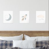 Bleu Rockship Lune Espace Extérieur Salle pour enf (Chambre à coucher)