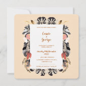 Bleu romantique et Faire-part de mariage florale n (Devant)