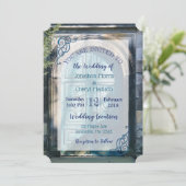 Bleu Romantique Porte de mariage Invitations (Debout devant)