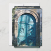 Bleu Romantique Porte de mariage Invitations (Dos)
