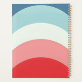 Bleu rose arc-en-ciel rayures de courbe Monogramme (Dos)