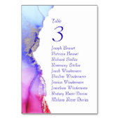 Bleu rose Argent Mariage Réception Numéro de table (Dos)