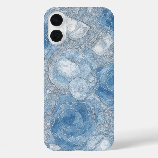 Bleu Rose Bleu Brise de bulle - IPhone 16 Coque (Verso)