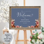 Bleu, Rose, Bourgogne Floral Toute Affiche de bien