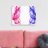 Bleu rose Danse Fumée Plumes toile étirée (Insitu(Salon))