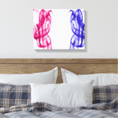Bleu rose Danse Fumée Plumes toile étirée (Insitu(Chambre))