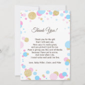 Bleu rose de note de carte de remerciements de (Devant)