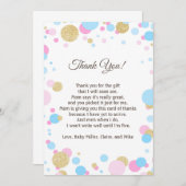 Bleu rose de note de carte de remerciements de (Devant / Derrière)