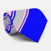 Bleu rose et argent Alternatif Cravate rayée (Roulé)
