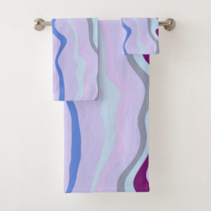Bleu, rose et violet rayures ondulées