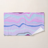 Bleu, rose et violet rayures ondulées (Serviette à main)