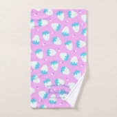 Bleu rose fraise (Serviette à main)