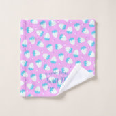 Bleu rose fraise (Gant de toilette)