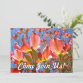 Bleu rose Invitations Dogwood Arbre Fleurs florale (Debout devant)