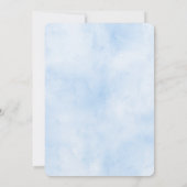 Bleu Rose Jardin Baptême Invitation (Dos)