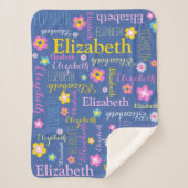 Bleu rose jaune filles Elizabeth nom couverture (Devant)