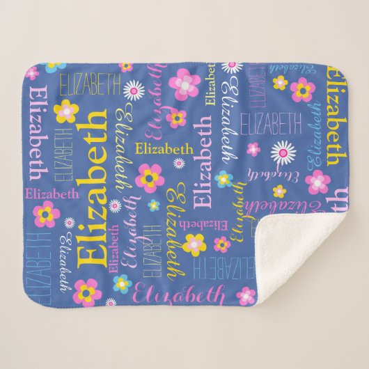 Bleu rose jaune filles Elizabeth nom couverture (Devant (Horizontal))