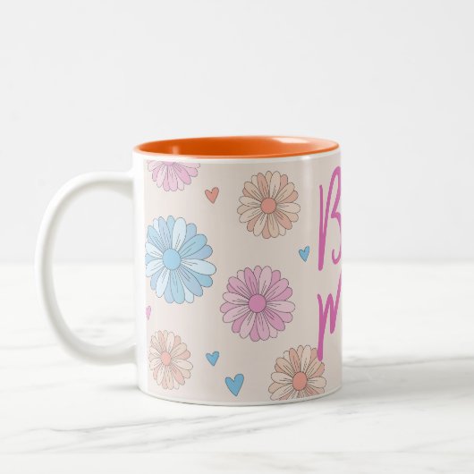 Bleu rose meilleure maman jamais Mère's Day Mug (Gauche)