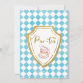 Bleu rose Partea Party Anniversaire Invitation (Dos)