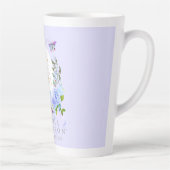 Bleu Rose Ruban Chic Monogramme Lat Violet Mug (Droite)
