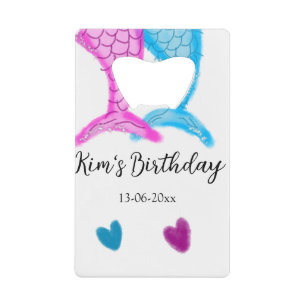 bleu rose sirène aquarelle ajouter nom anniversair