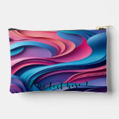 Bleu rose vague 3d thème pour sacs de toilettes (Verso)