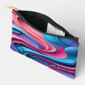 Bleu rose vague 3d thème pour sacs de toilettes (Ouvrir)