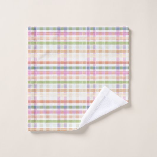 bleu rose vert et jaune (Gant de toilette)