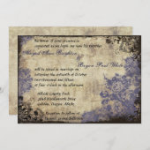 Bleu Rose Vintage Wedding Invitation (Devant / Derrière)