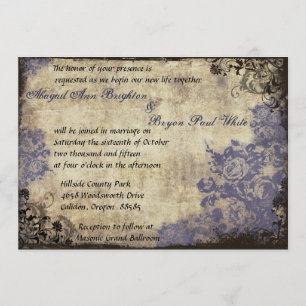Bleu Rose Vintage Wedding Invitation