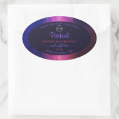 Bleu rose violet marbre moderne Étiquette Logo (Sac)