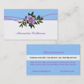 Bleu rose violet sauvage, carte de visite fleuri b (Devant / Derrière)