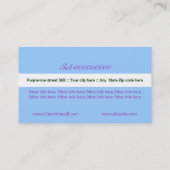 Bleu rose violet sauvage, carte de visite fleuri b (Dos)