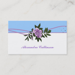 Bleu rose violet sauvage, carte de visite fleuri b
