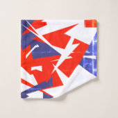 Bleu Rouge Blanc Art Abstrait Serviettes de bain (Gant de toilette)