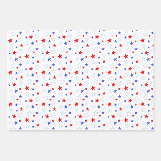 Bleu Rouge Blanc Étoiles et rayures Papier envelop (Devant 3)