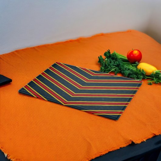 Bleu rouge Chevron Stripes Planche à découper