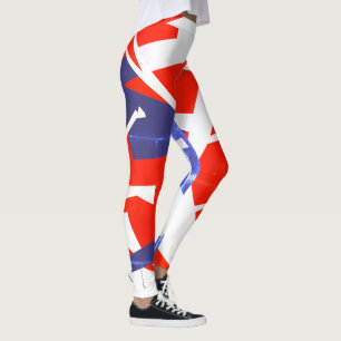 Bleu rouge ciblé Leggings d'art Abstrait
