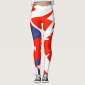 Bleu rouge ciblé Leggings d'art Abstrait (Devant)
