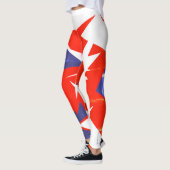Bleu rouge ciblé Leggings d'art Abstrait (Gauche)