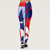 Bleu rouge ciblé Leggings d'art Abstrait (Dos)