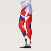 Bleu rouge ciblé Leggings d'art Abstrait (Gauche)