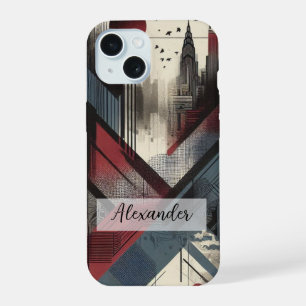 Bleu, rouge et gris Graffiti Art Phone Case