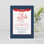 Bleu rouge I Do BQ Invitation de douche nuptiale (Debout devant)