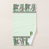 Bleu rouge mignon et Feuilles verts (Serviette à main)