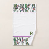 Bleu rouge mignon et Feuilles verts (Serviette à main)