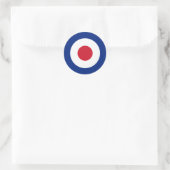 Bleu rouge MOD et blanc Sticker rond (Sac)