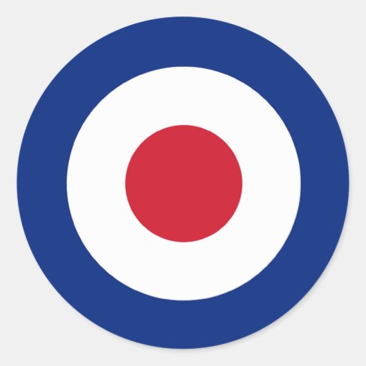 Bleu rouge MOD et blanc Sticker rond (Devant)