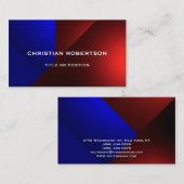 Bleu Rouge moderne Simple Carte de visite simple (Devant / Derrière)